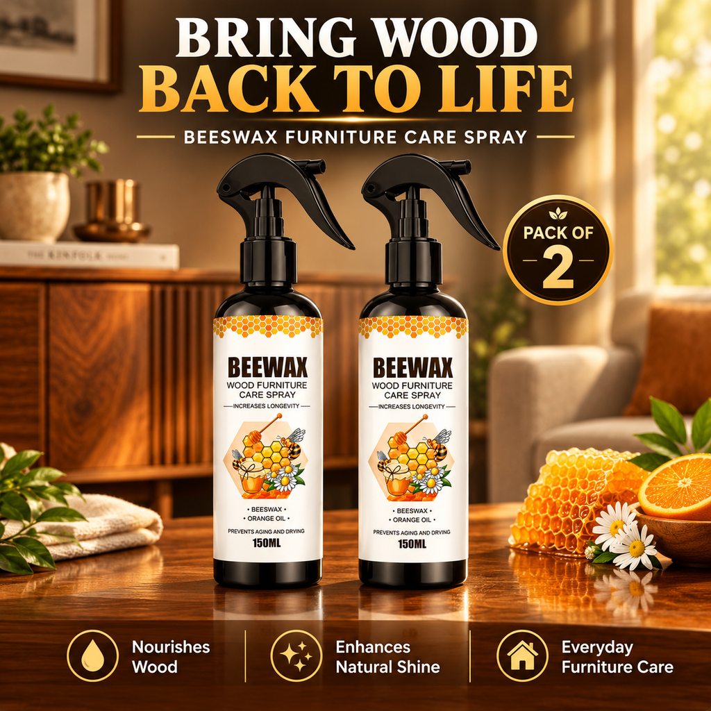 Beeswax Spray Furniture Polish, Wood Cleaner, Wood Floor Polish PACK OF 2